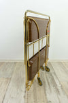 Rare golden! 1970s FOLDABLE SERVING TROLLEY Dinett by Bremshey