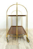 Rare golden! 1970s FOLDABLE SERVING TROLLEY Dinett by Bremshey