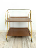 Rare golden! 1970s FOLDABLE SERVING TROLLEY Dinett by Bremshey