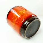 1960s Fat Lava WGP CERAMIC PLANTER red orange black Westgerman Pottery