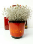 1960s Fat Lava WGP CERAMIC PLANTER red orange black Westgerman Pottery